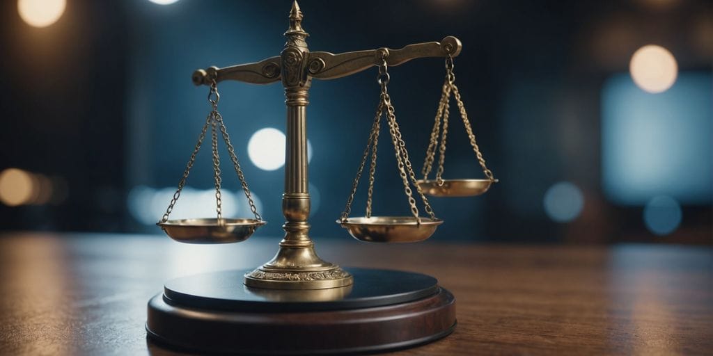 Scales of justice representing accuracy in legal management with SpineLegal Software for efficient case handling.