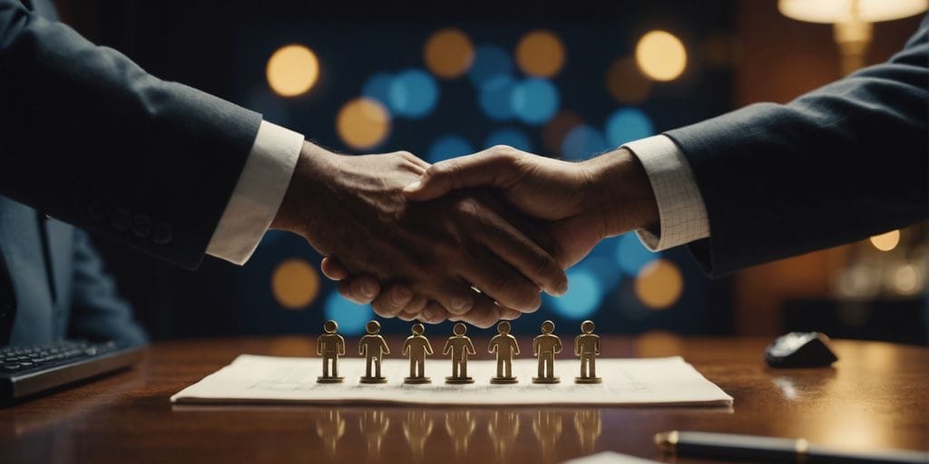 Handshake symbolizing collaboration using SpineLegal Software for legal efficiency and teamwork.
