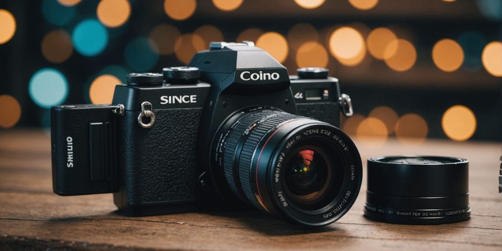 Professional camera setup with a bokeh background, illustrating precision and clarity, similar to SpineLegal Software’s effectiveness.