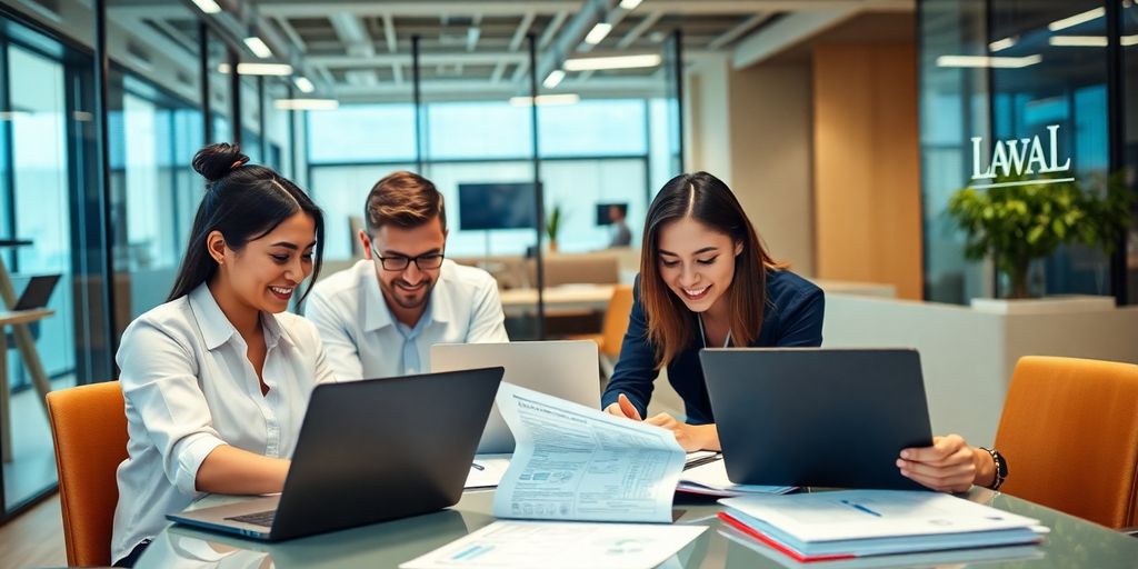 Team collaborating with SpineLegal software in modern office for optimized legal processes and workflow efficiency.
