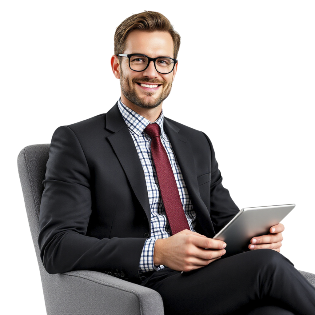 Professional using SpineLegal Software on a tablet, enhancing legal workflow efficiency.