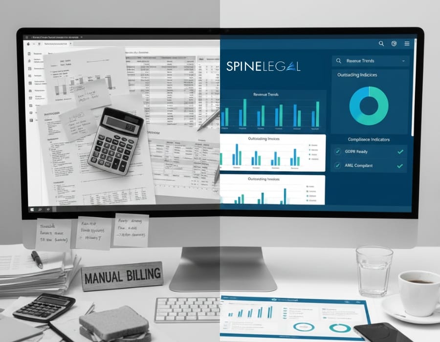 SpineLegal Software: Transforming manual billing to automated efficiency with intuitive financial solutions.