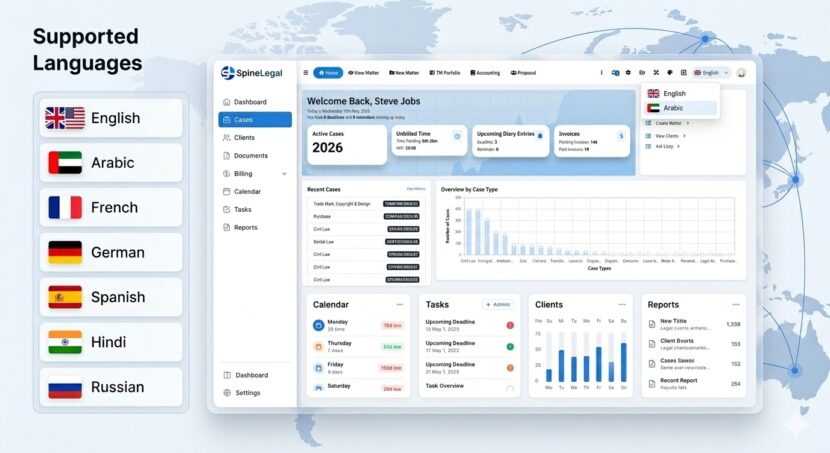 Multilingual Legal Practice Management Software with Arabic Support by SpineLegal